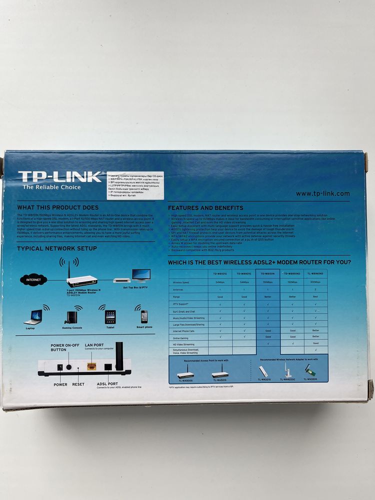 Беспроводной маршрутизатор TP-LINK (TD-W8151N)