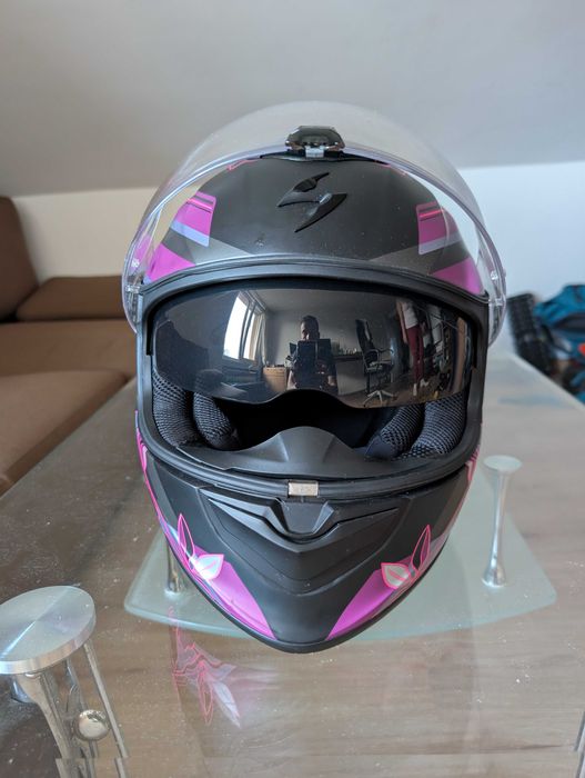 Каска Scorpion EXO-1400 AIR GAIA Matt Black Pink – Чисто Нова!