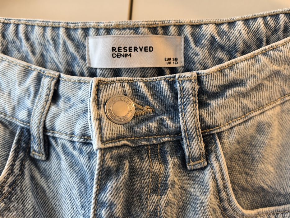 Blugi albaștri cu model pe picior, Reserved, măsura 38