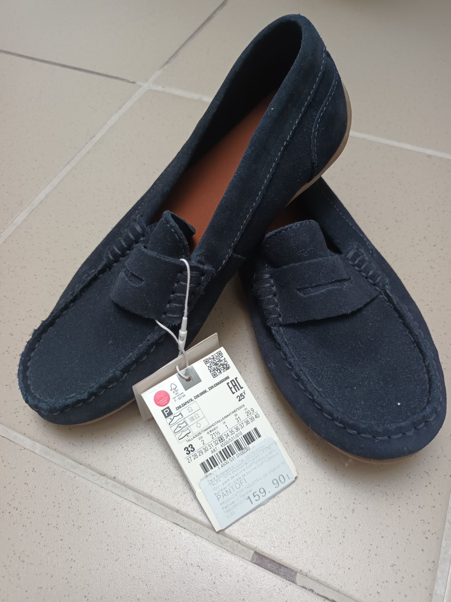 Mocasini bleumarin mar. 33 baieti Zara