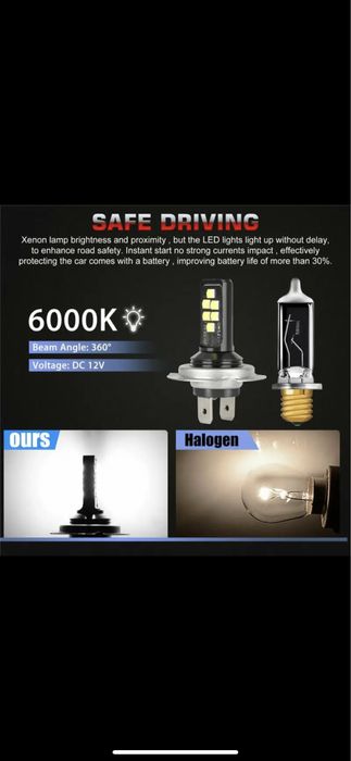 Bec led H7 6000k