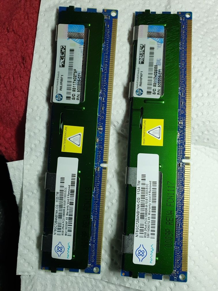 Memorie ram ddr3, 16gb  8gb cu radiator,doar server