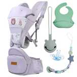 Marsupiu Bebelusi Ergonomic cu Scaunel 0-36 Luni, 4 Accesorii Incluse