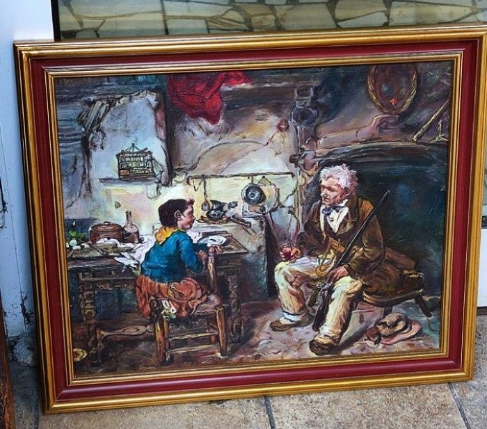 Ulei pe pânză in cutit lucrare de o foarte buna calitate incadrata înt