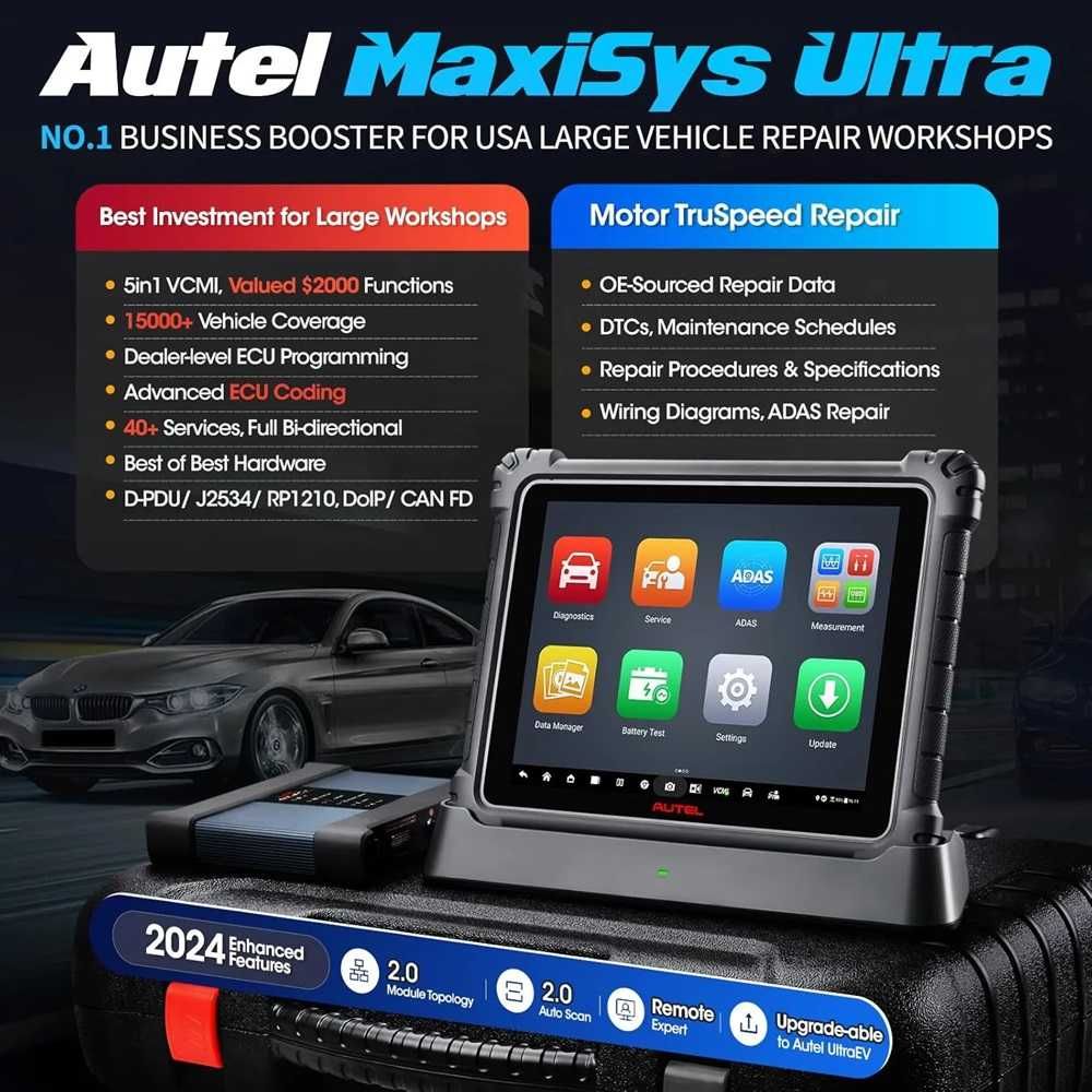 Автодиагностика Autel Ultra,осцилоскоп,програмиране, кодиране,41 ресет