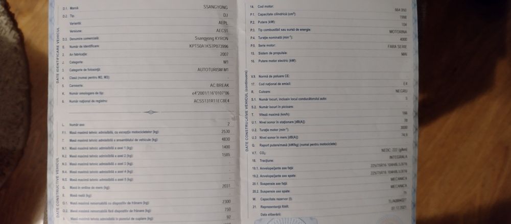 Ssangyong Kyron 2.0 xdi 4x4