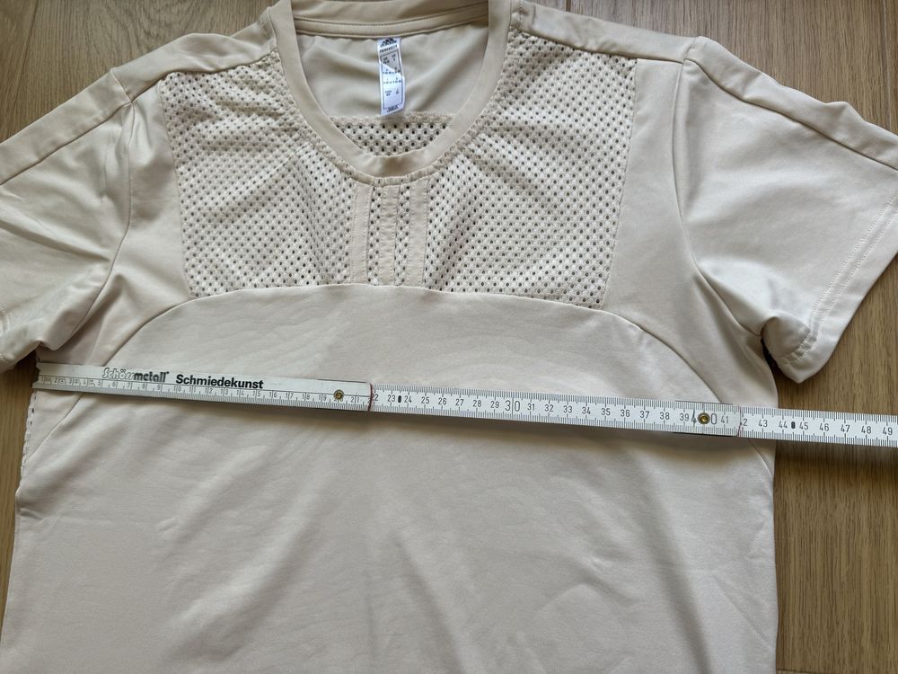 Adidas - тениска блуза горница за спорт, кремава, C / S