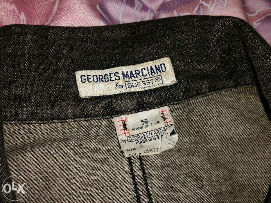 Geaca GUESS MARCIANO/blugi -gri  /Maneci aripi de liliac /marime 36 S