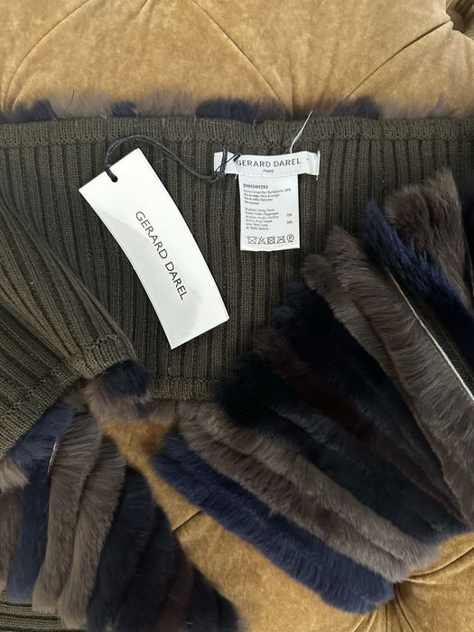 Fular/ esarfa Gerard Darel din blana de iepure