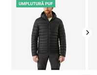 geaca de puf Forclaz mt500, noua, neagra, M,  cu gluga, geaca simond