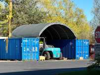 6x6 m Cort Acoperis Container Industrial  PVC 720g/m2 alb, verde, gri
