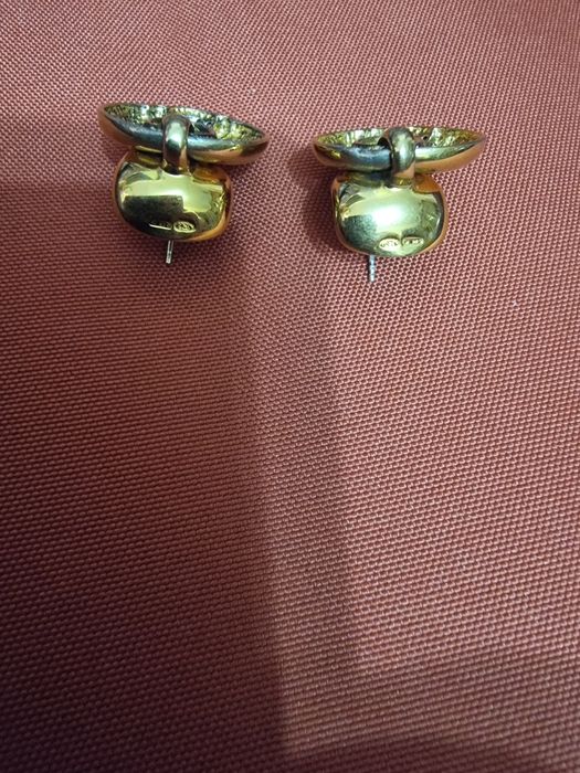 Cercei Argint suflati cu Aur 24 k