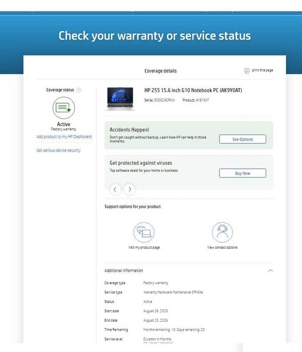 Laptop Gaming HP 255 G10 ,AMD Ryzen 5 7530u , 16 gb ram , nou