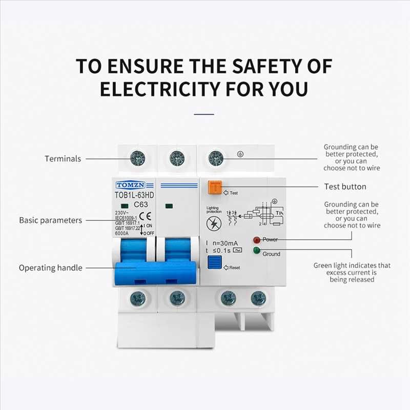 R CC B with Surge Protector with Lightning-Protection SPD 63A