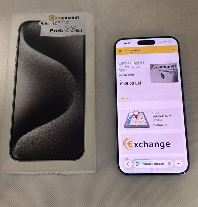 Telefon mobil Apple iPhone 15 Pro Max, 256GB, 5G, White Titanium -A-