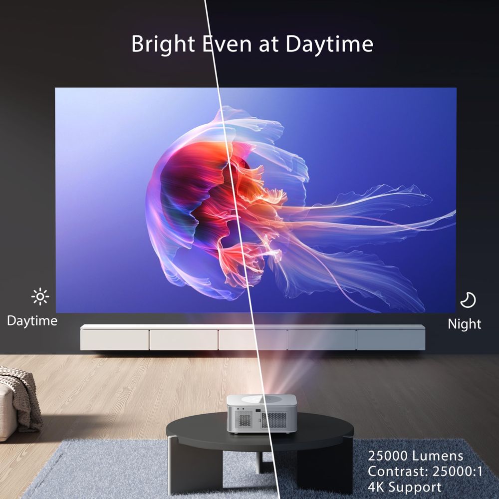 Преносим Филмов Проектор за открито HORLAT 4K-25000lm/5G/WiFi 6/BT 5.2