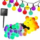 Ghirlanda solara de gradina 40 LED multicolor cu senzor de amurg 690cm