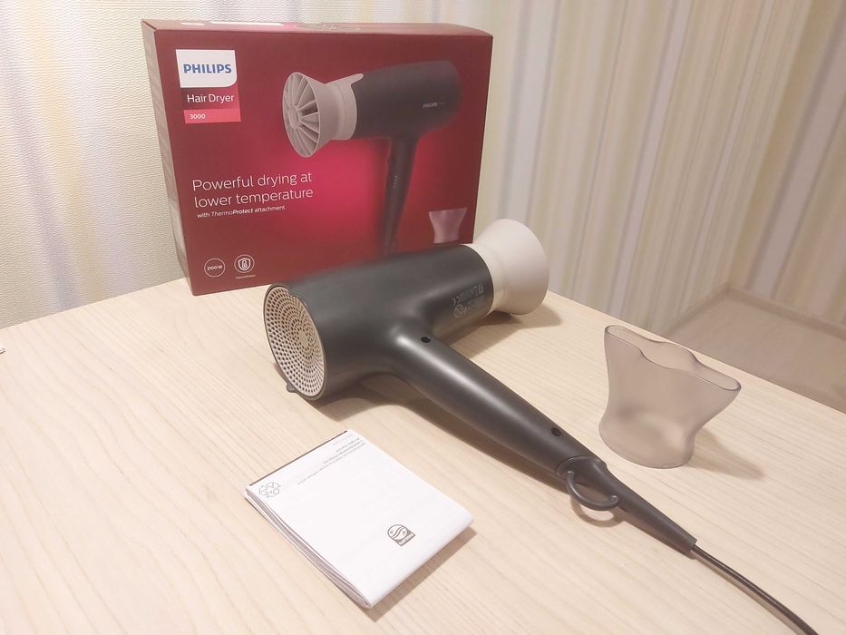 Нов Сешоар PHILIPS BHD351/10 2100W дифузер прическа коса преса маши