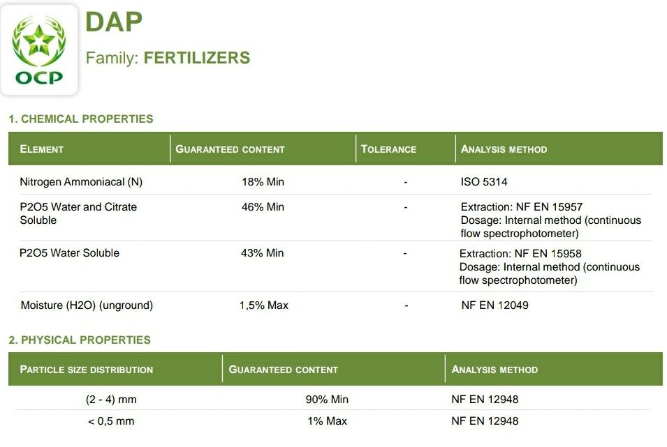 DAP 18.46.0 Complex Di Amoniu Fosfat MAROC, Ingrasaminte chimice