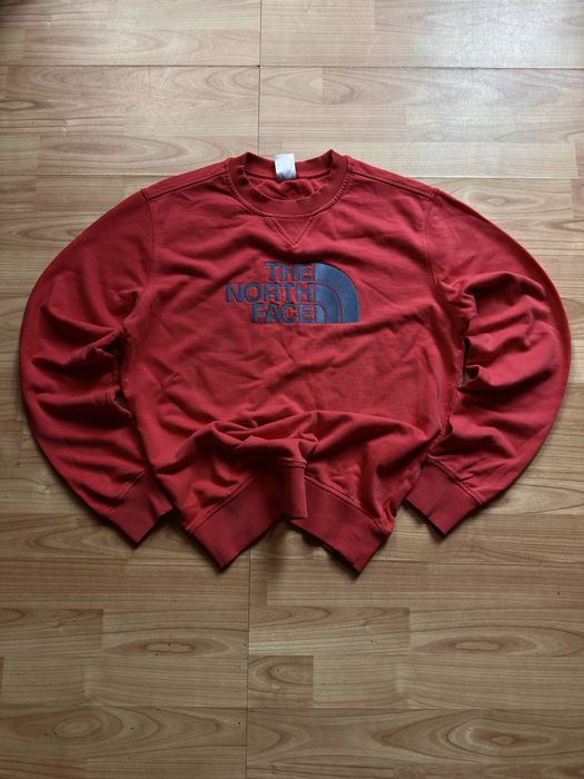 Pullover sweater crewneck jumper The North Face red cotton