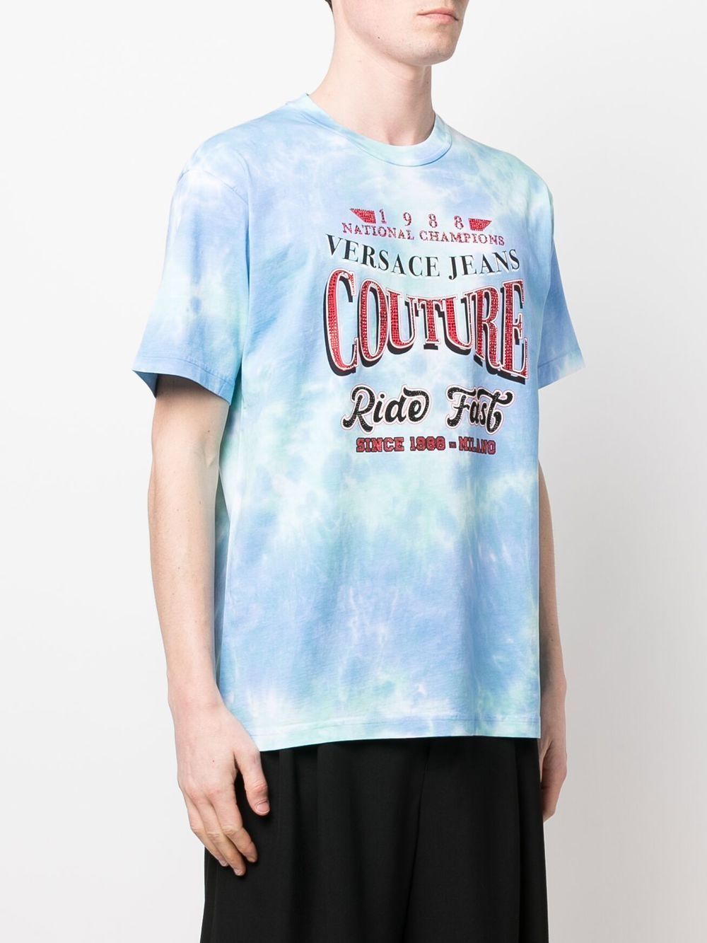 Мъжка тениска Versace Jeans Couture tie dye slogan print T-shirt