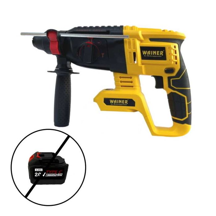 Ciocan rotopercutor pe acumulator SDS-Plus, 20V, WAINER RH2, 2.2J