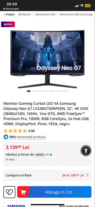 Monitor Gaming Curbat LED VA Samsung