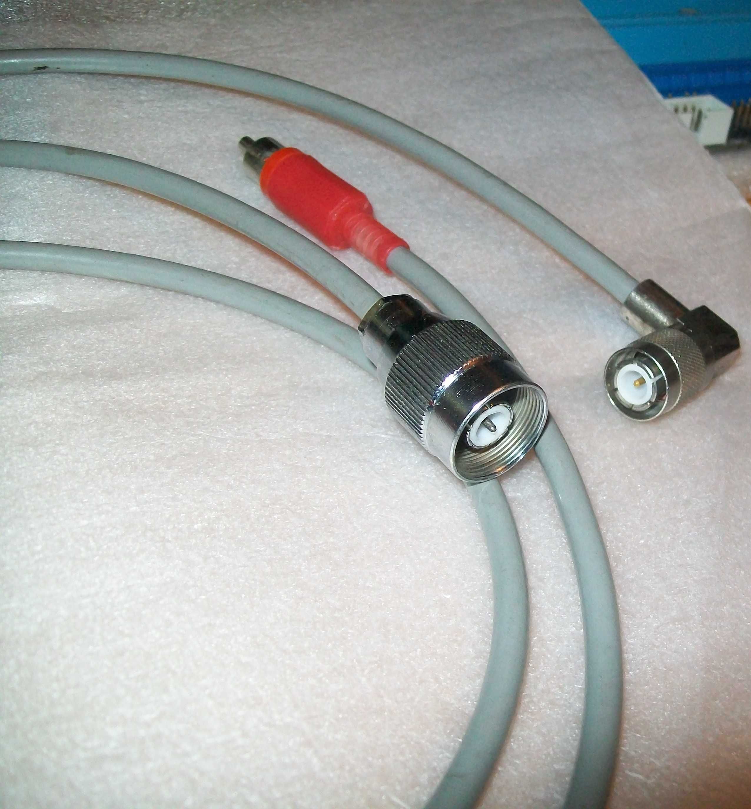 Cablu coax RG58 50 ohm cu mufă TNC, tată, 90 grade și mufă RCA