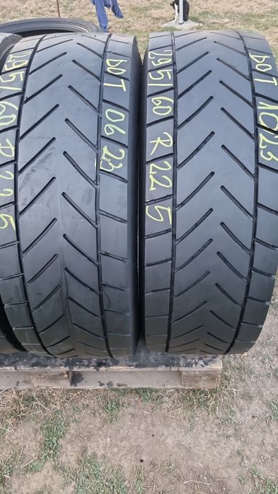 4 Anvelope Dunlop Tractiune 295/60 R22.5 Impecabile DOT1023