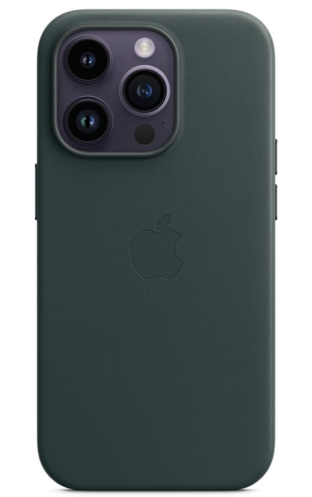 Чехол Apple Leather Case MagSafe для Apple iPhone 14 Pro forest green