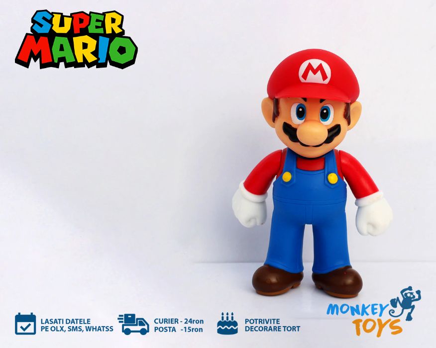 Set 3 jucarii / figurine mari Mario, Luigi, Yoshi