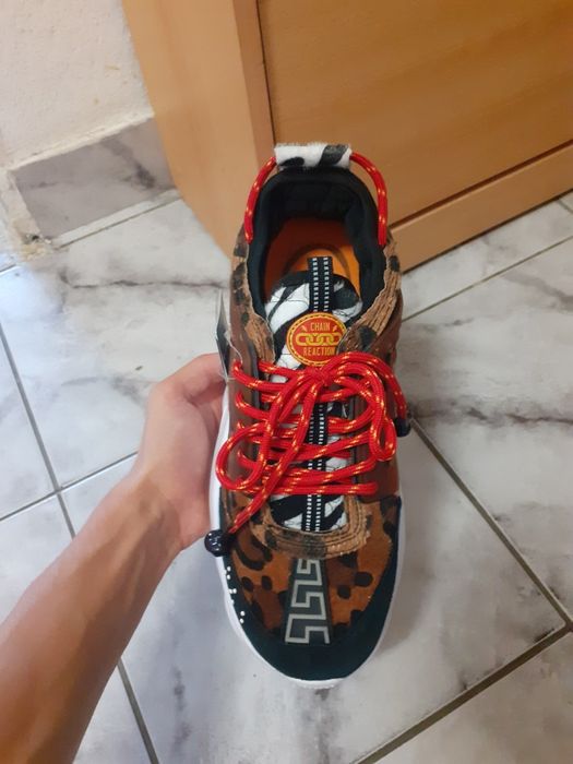 Versace chain reaction leopard print