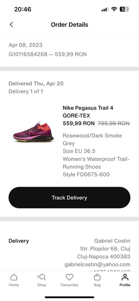 Nike W React Pegasus Trail 4 Gtx Eur 36.5 / 23 cm