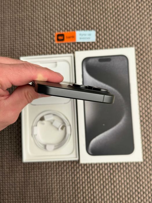 КАТО НОВ! iPhone 15 Pro MAX Лизинг от 50лв/м Black Titanium 256Gb