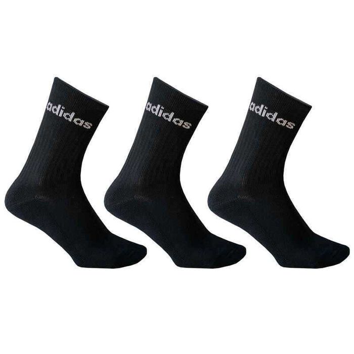 Дълги спортни чорапи Adidas, Унисекс, 3 чифта, Черни, 37-45