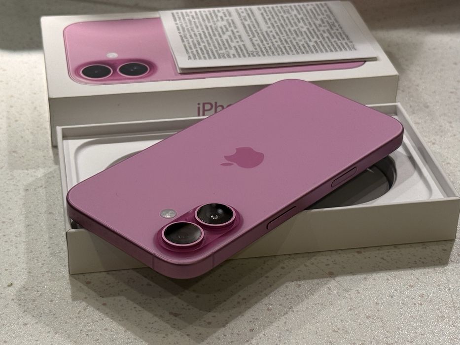 iPhone 16 128GB Pink – Като НОВ, 93% Батерия, ГАРАНЦИЯ!