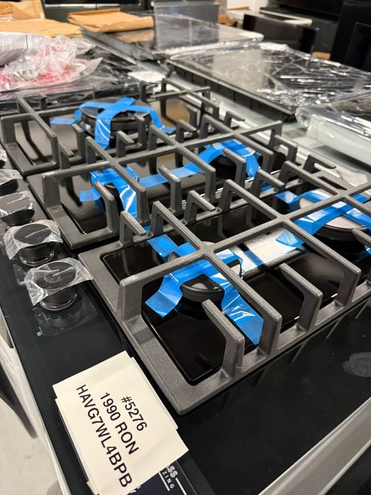 Plită încorporabilă pe gaz tip Gas‑on‑Glass Haier HAVG7WL4BPB