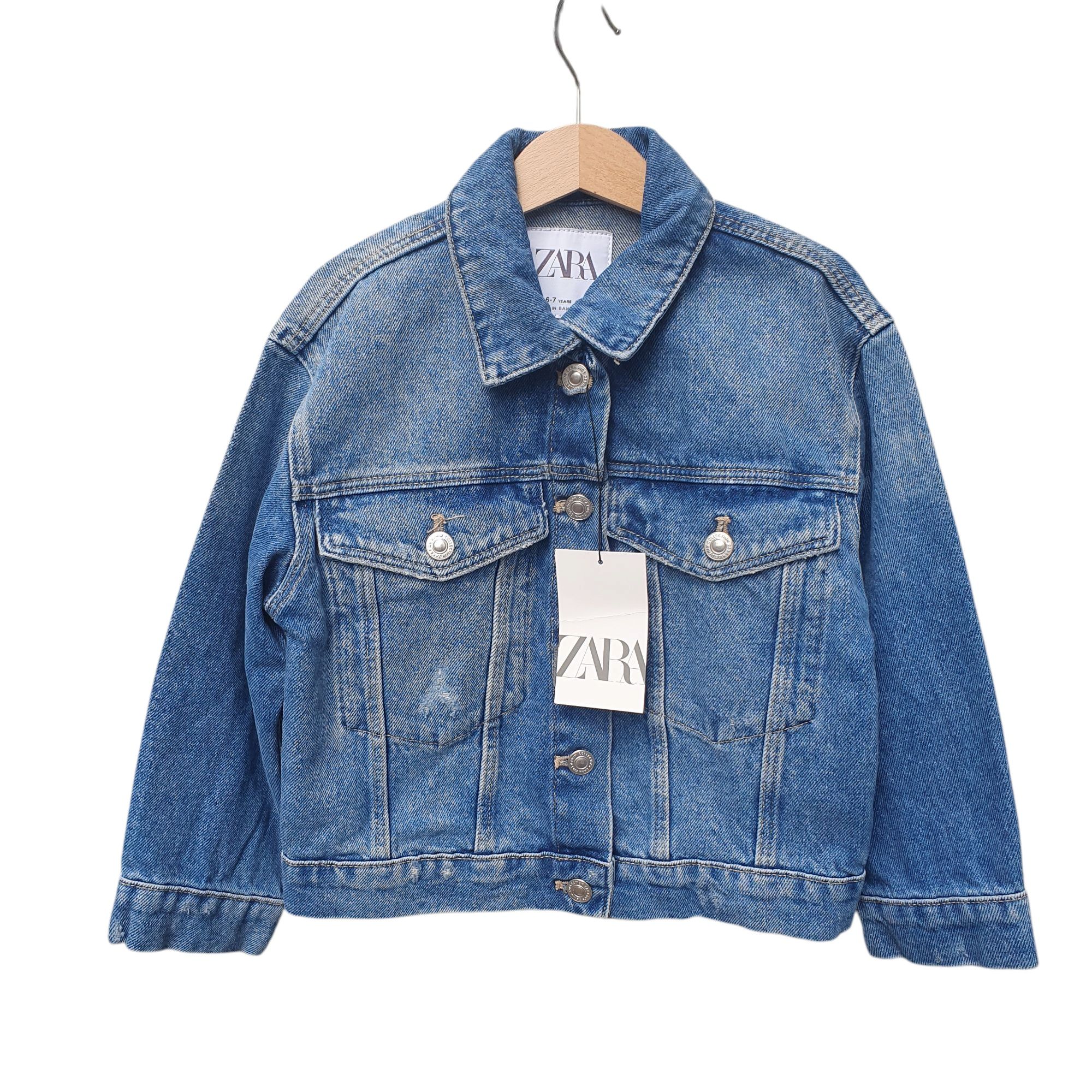 Geaca blugi 6-7 ani Zara, noua cu etichetă, 116-122, 100% bumbac, fete