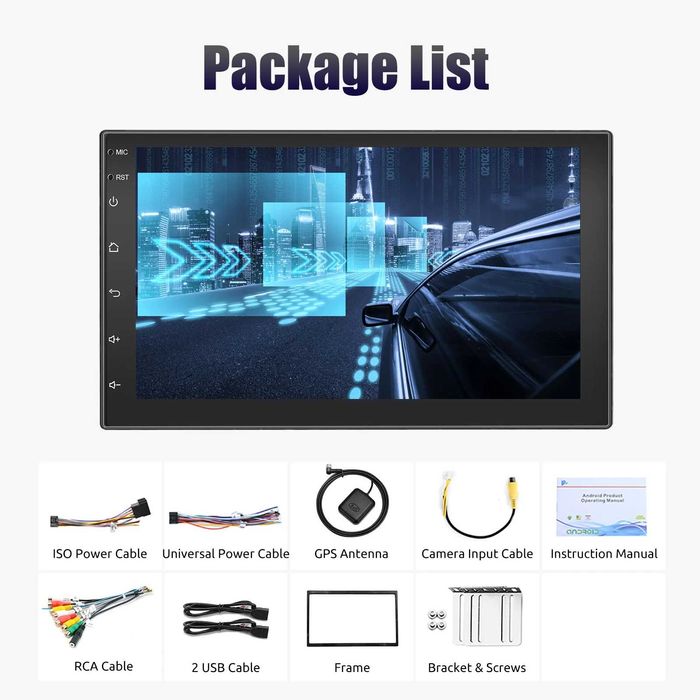 7” 2-DIN мултимедия с Android 13, RDS, 64GB ROM, RAM 4GB,