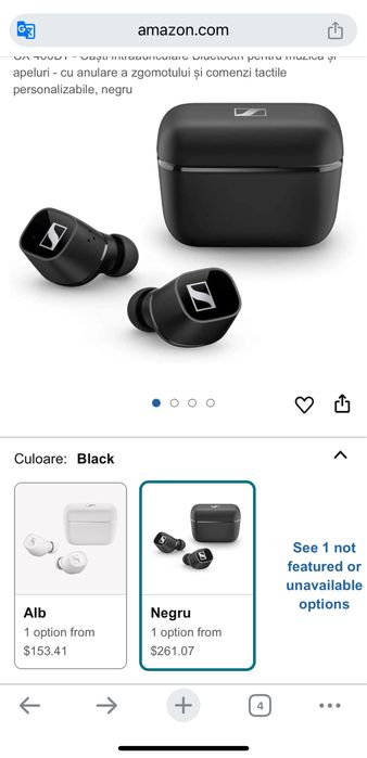 Casti Sennheiser CX 400BT True Wireless Negru