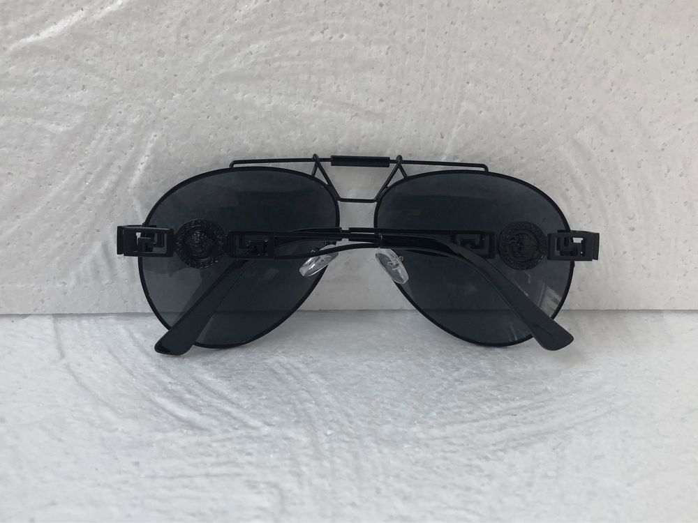 Versace Мъжки Дамски слънчеви очила  авиатор черни кафяви VE 80371
