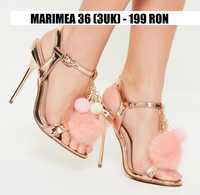 Sandale import UK (gen ASOS) marimea 36 - auriu aurii roz rose gold