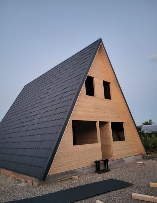 Cabane A-frame din profile si tevei  sau lemn
