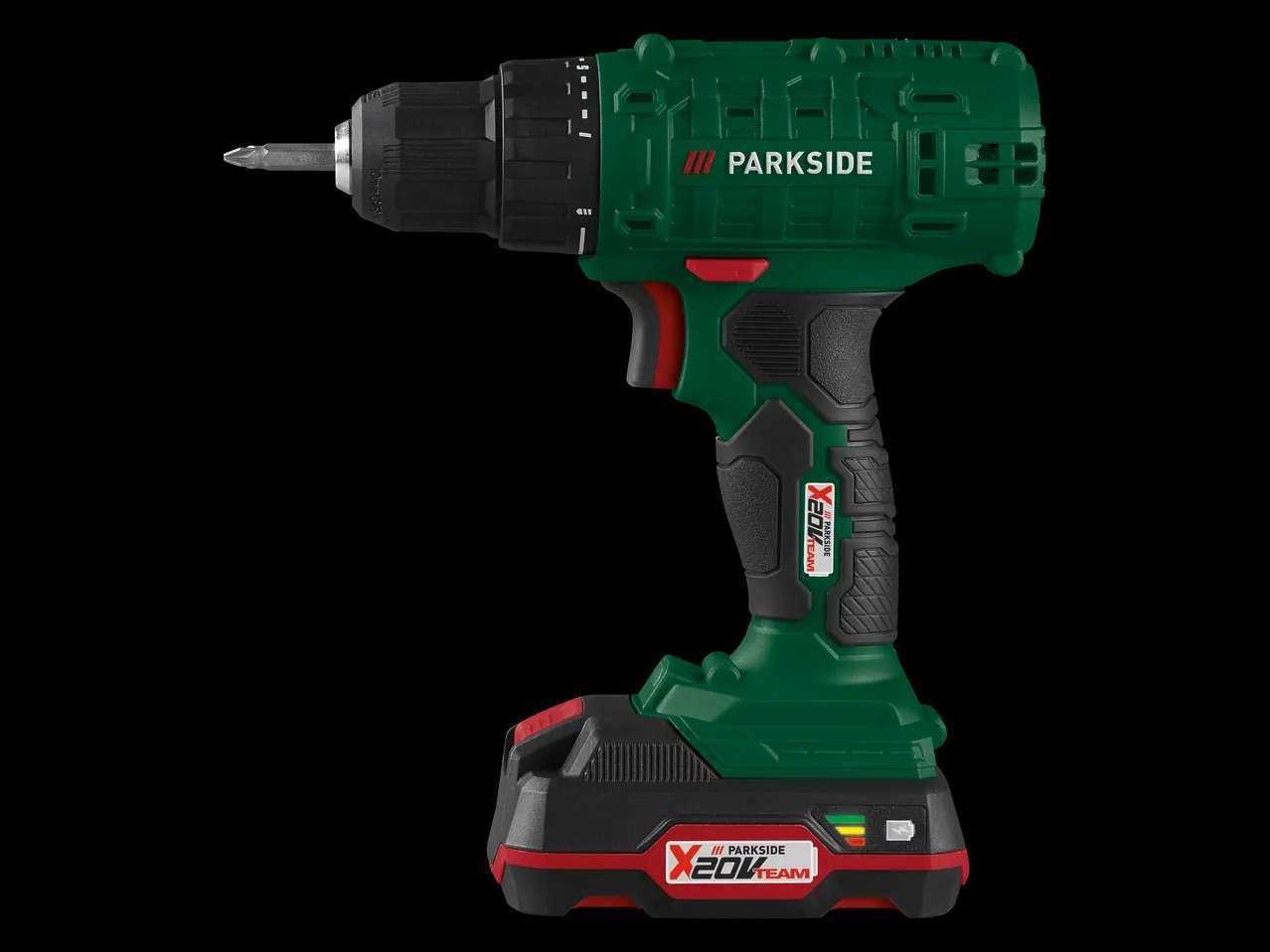 Parkside Акумулаторен пробивен винтоверт 20V с батерия и зарядно