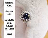 Inel Aur Alb Royal 18K Safir Diamante De Logodna Traditional Aniversar