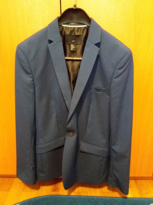 Vand sacou barbatesc marca H&M, albastru, marimea 50, tip slim fit
