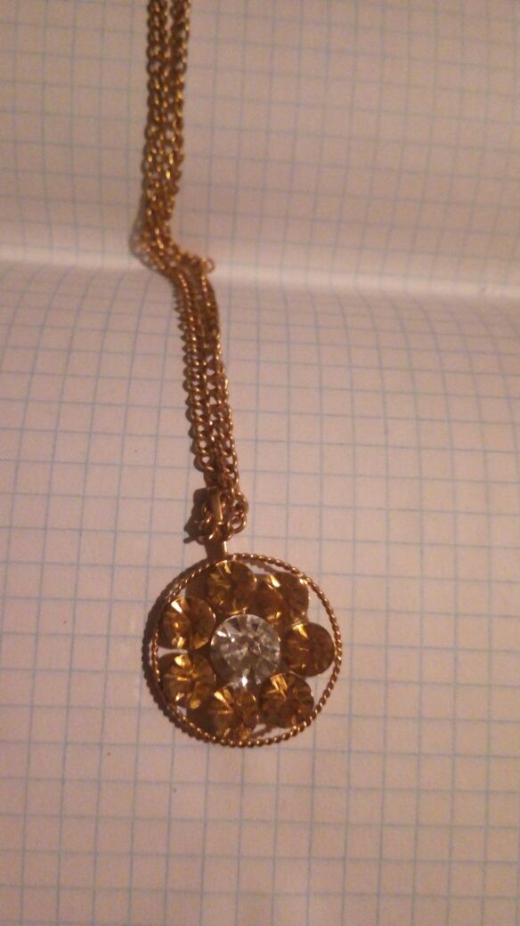 ## Золотистое Колье Ожерелье цепочка женская брошь цепь украшение &