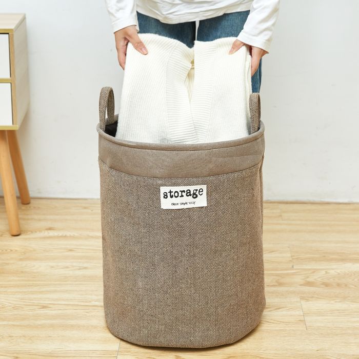 Корзина для хранения одежды и вещей из плотной ткани