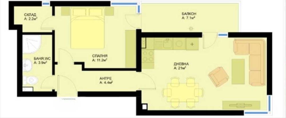Дава се под наем Двустаен апартамент в Варна, Победа - 68 кв.м за 153000 € - Снимка #13
