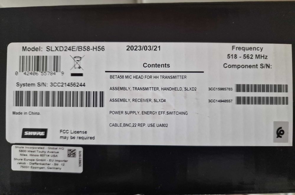 Shure SLX- D / Beta 58 A
